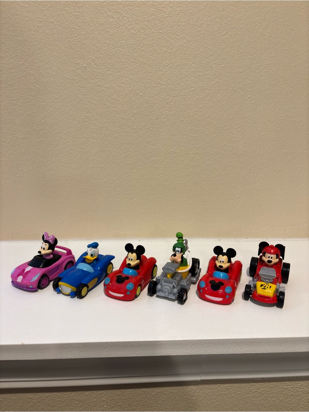 Disney Character Toy Cars - Pink, Blue, Red, Gray, Yellow, Green
